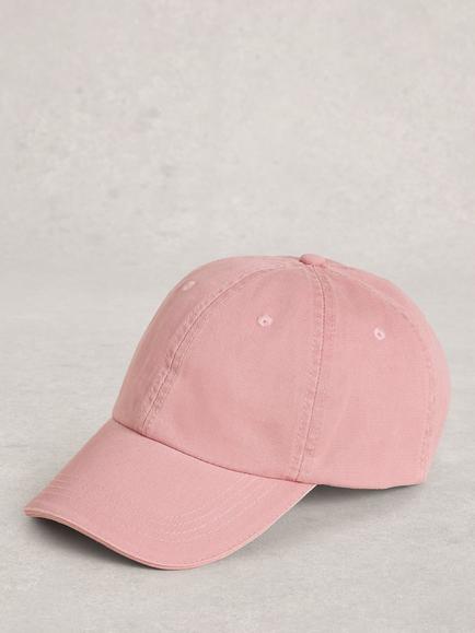 White Stuff Contrast Trim Baseball Cap, Mid Pink
