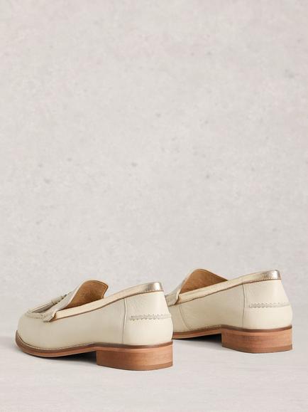 White Stuff Elba Leather Loafers, Ivory - view 2, Ivory