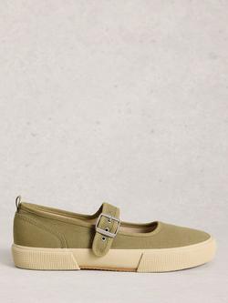 White Stuff Pippa Mary Jane Trainers, Khaki, Khaki