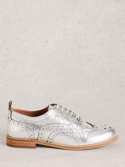 White Stuff Thistle Leather Brogues, Silver, Silver