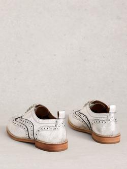 White Stuff Thistle Leather Brogues, Silver - view 2, Silver