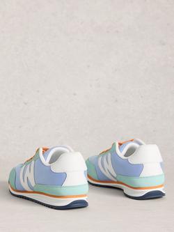 White Stuff Tori Perforated Trainers, Blue/Multi - view 2, Blue/Multi