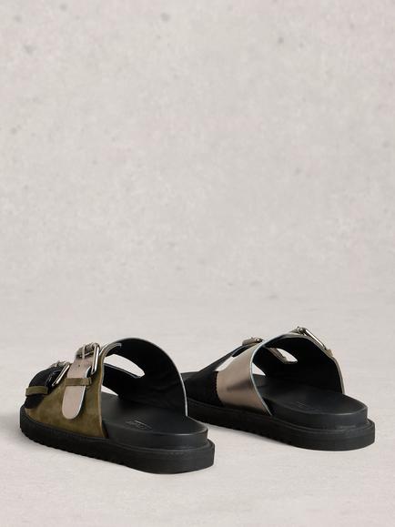 White Stuff Patty Suede Two Tone Sandals, Multi - view 2, Multi