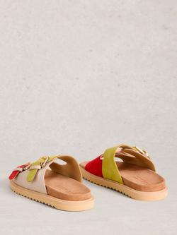White Stuff Patty Suede Two Tone Sandals - view 2, Silver/Multi