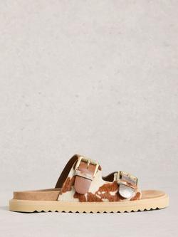 White Stuff Patty Leather Two Tone Sandals, Tan, Tan
