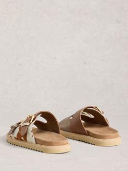White Stuff Patty Leather Two Tone Sandals, Tan - view 2, Tan
