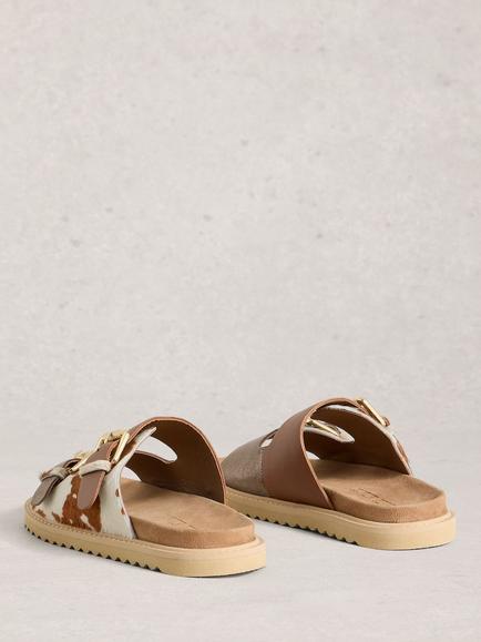 White Stuff Patty Leather Two Tone Sandals, Tan - view 2, Tan