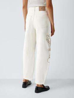 AND/OR Rope Detail Barrel Leg Jeans, Ecru - view 2, Ecru