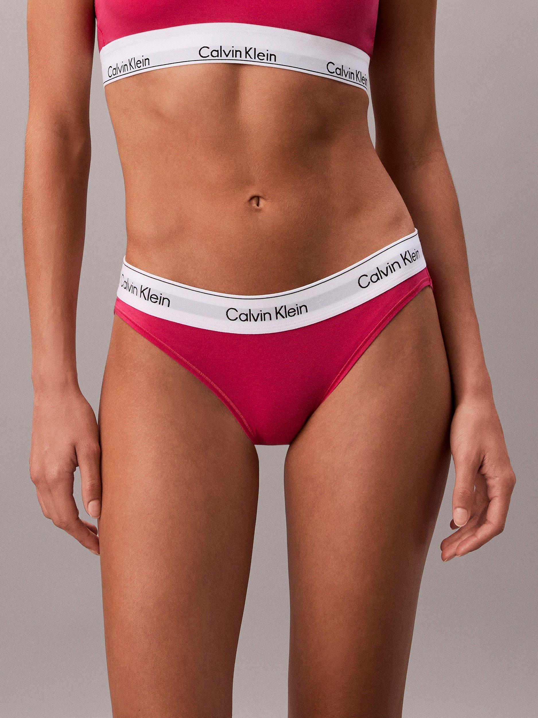 Product image 2 of 6, which shows Calvin Klein Icon Cotton Modal Bikini Knickers, Pink Fuchsia, S