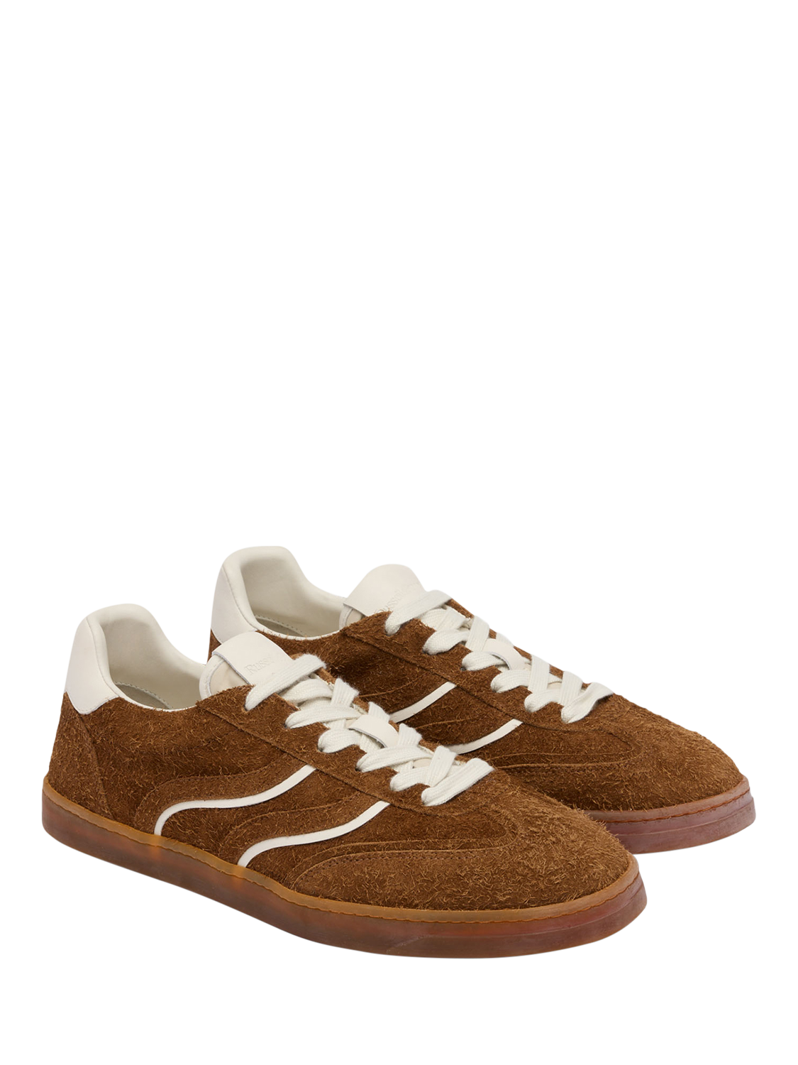 Product image 2 of 4, which shows Russell & Bromley Northfleet Lace Up Suede Trainers, Brown, 9