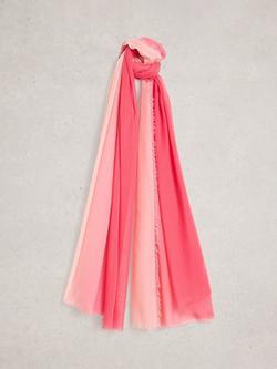 White Stuff Penny Ombre Scarf, Coral, Coral