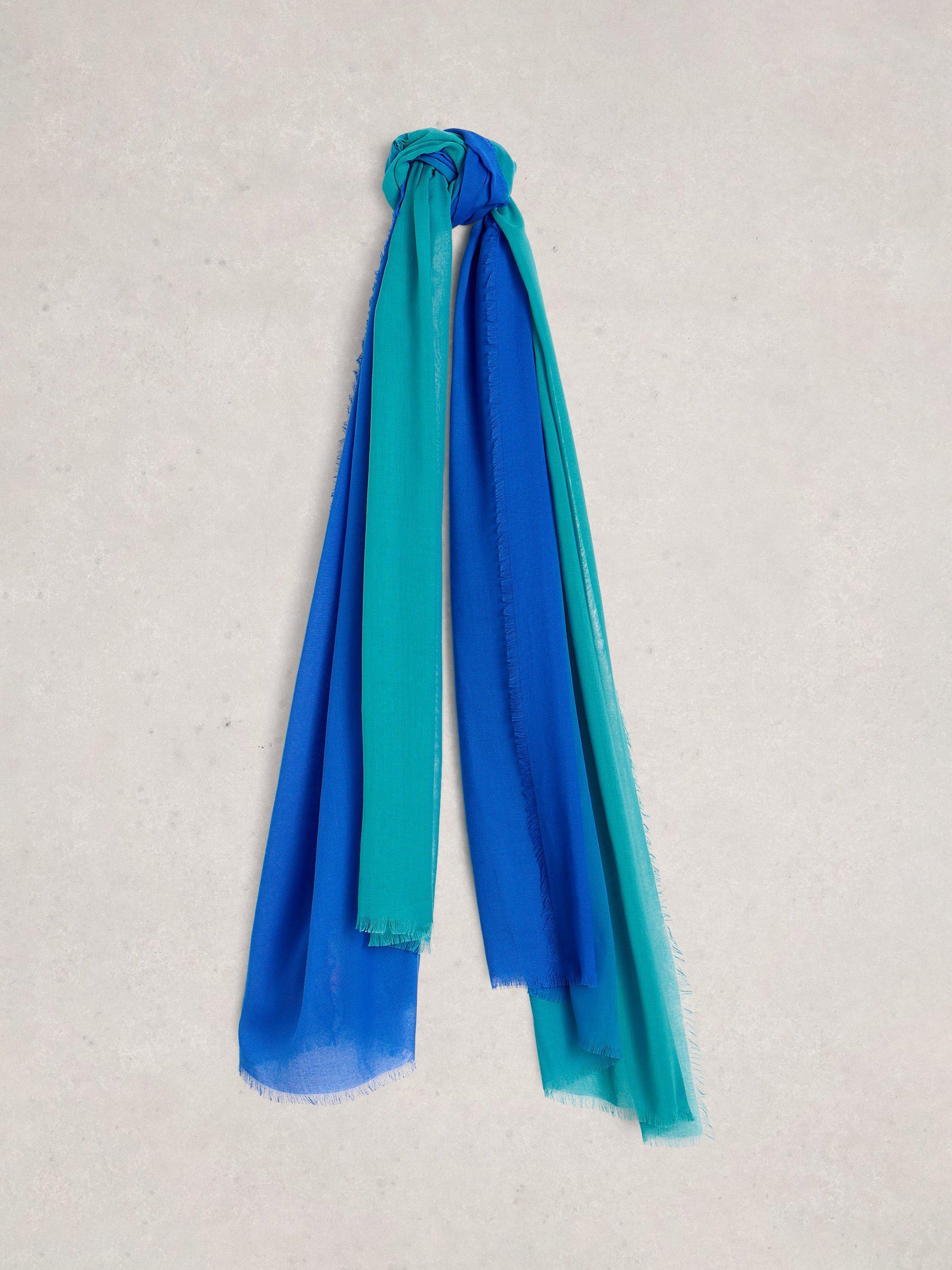 Product image 1 of 3, which shows White Stuff Penny Colour Block Scarf, Blue/Multi, One Size