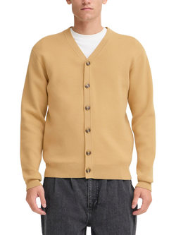 Casual Friday Agnar Cotton Blend Milano Knitted Cardigan, Lark, Lark