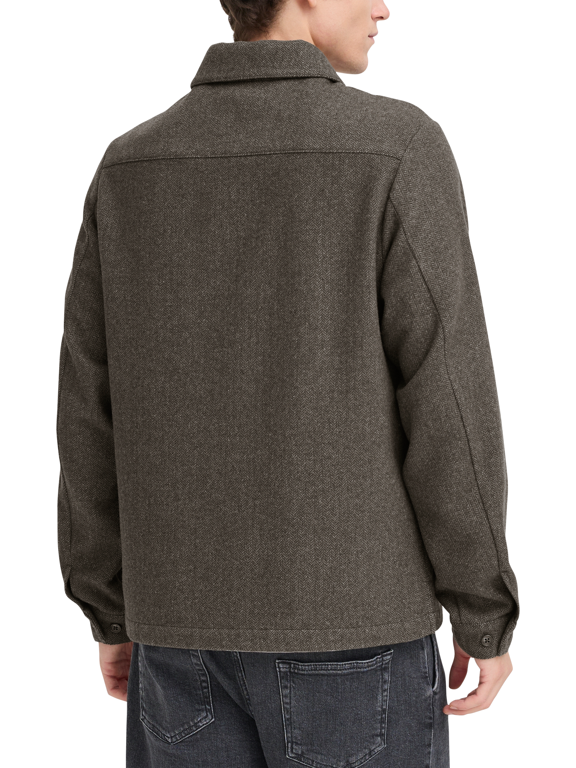 Product image 2 of 7, which shows Casual Friday Bonde Herringbone Utility Shacket, Black Ink, S