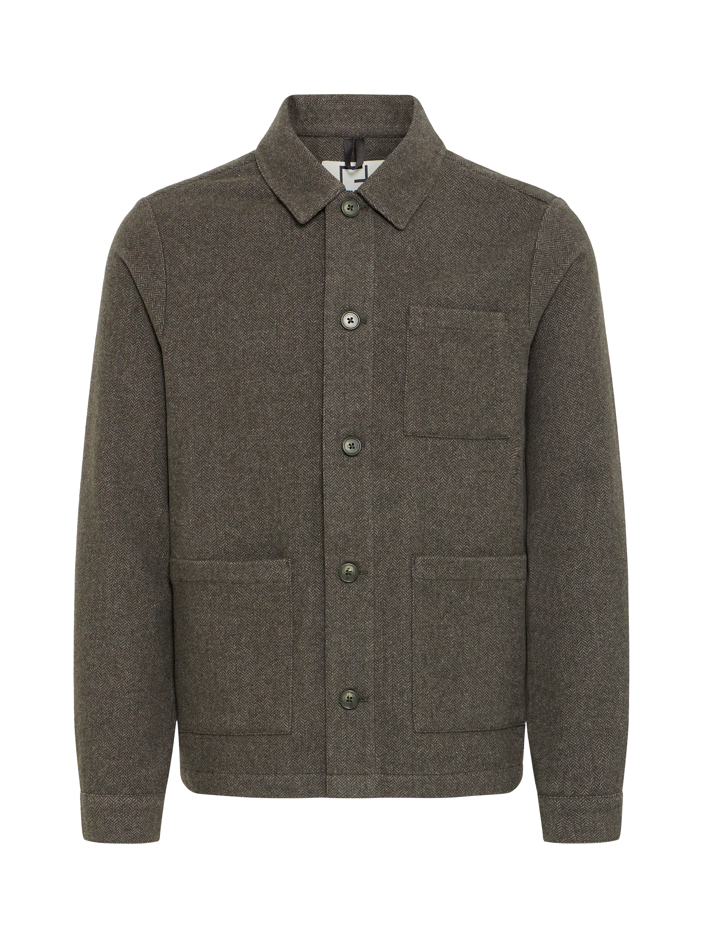 Product image 5 of 7, which shows Casual Friday Bonde Herringbone Utility Shacket, Black Ink, S