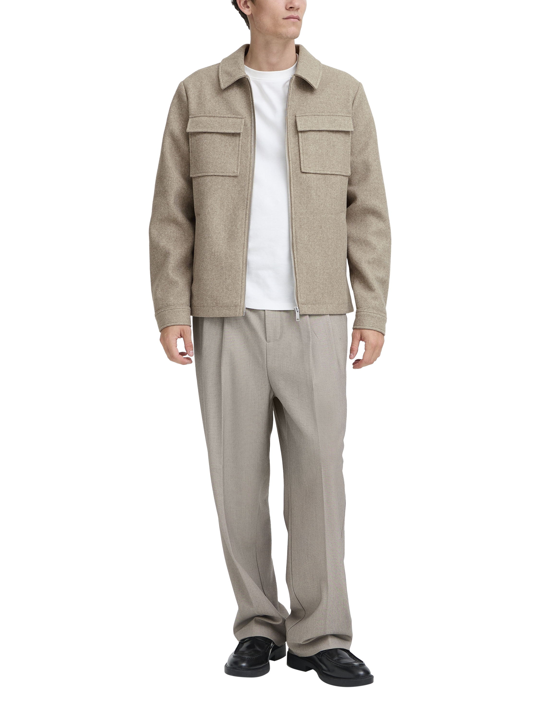 Product image 3 of 7, which shows Casual Friday Moberg Soft Touch Smart Jacket, Cream, M