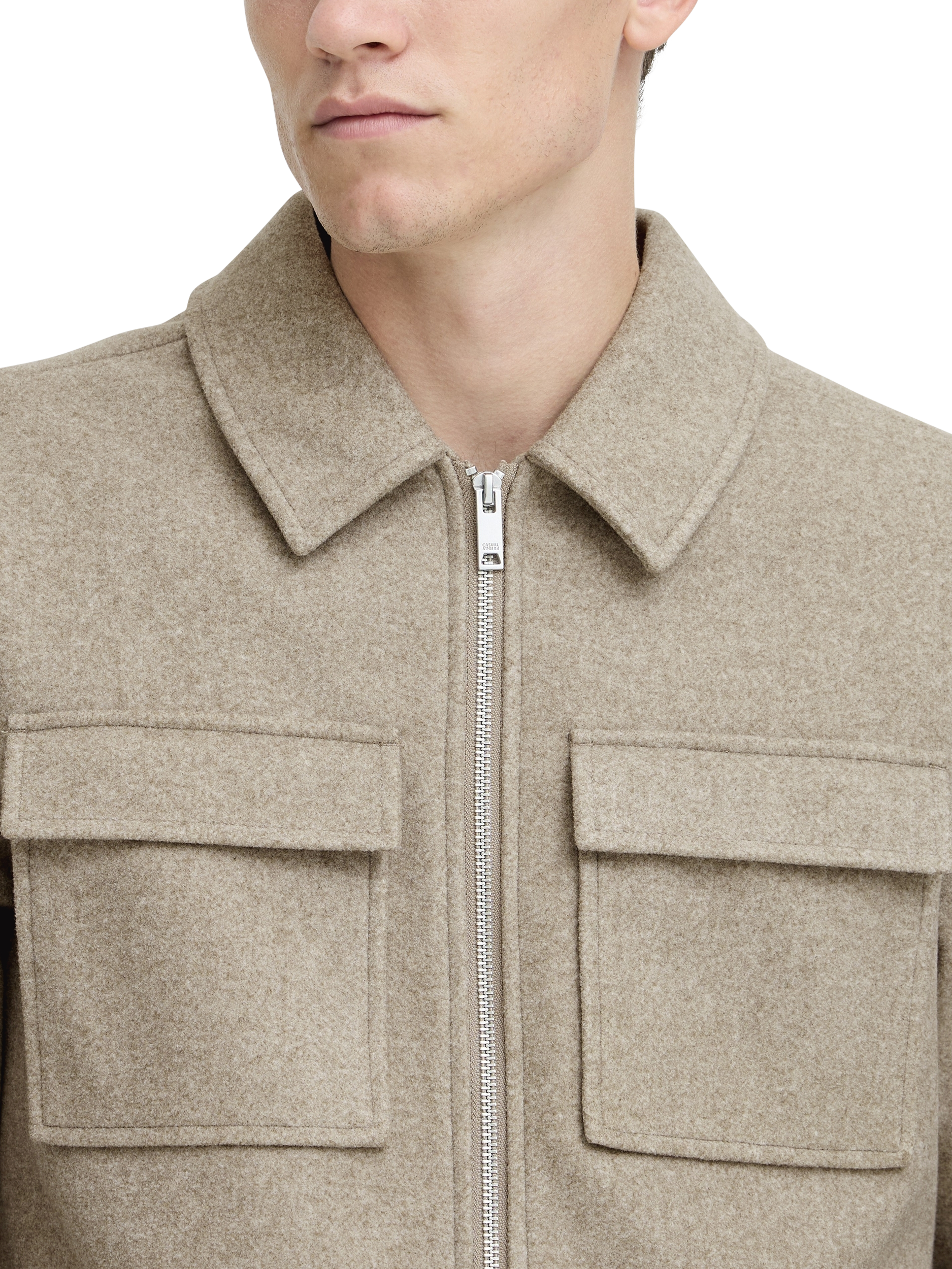 Product image 4 of 7, which shows Casual Friday Moberg Soft Touch Smart Jacket, Cream, M