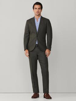 Hackett London Linen Delavé Textured Ascot Block Blazer - view 2, Khaki Green