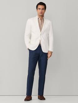 Hackett London Linen Delavé Textured Ascot Block Blazer - view 2, White