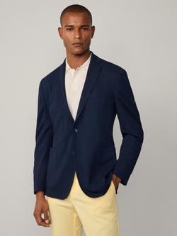 Hackett London Wool Piquet Shirt Block Blazer, Navy - view 2, Navy