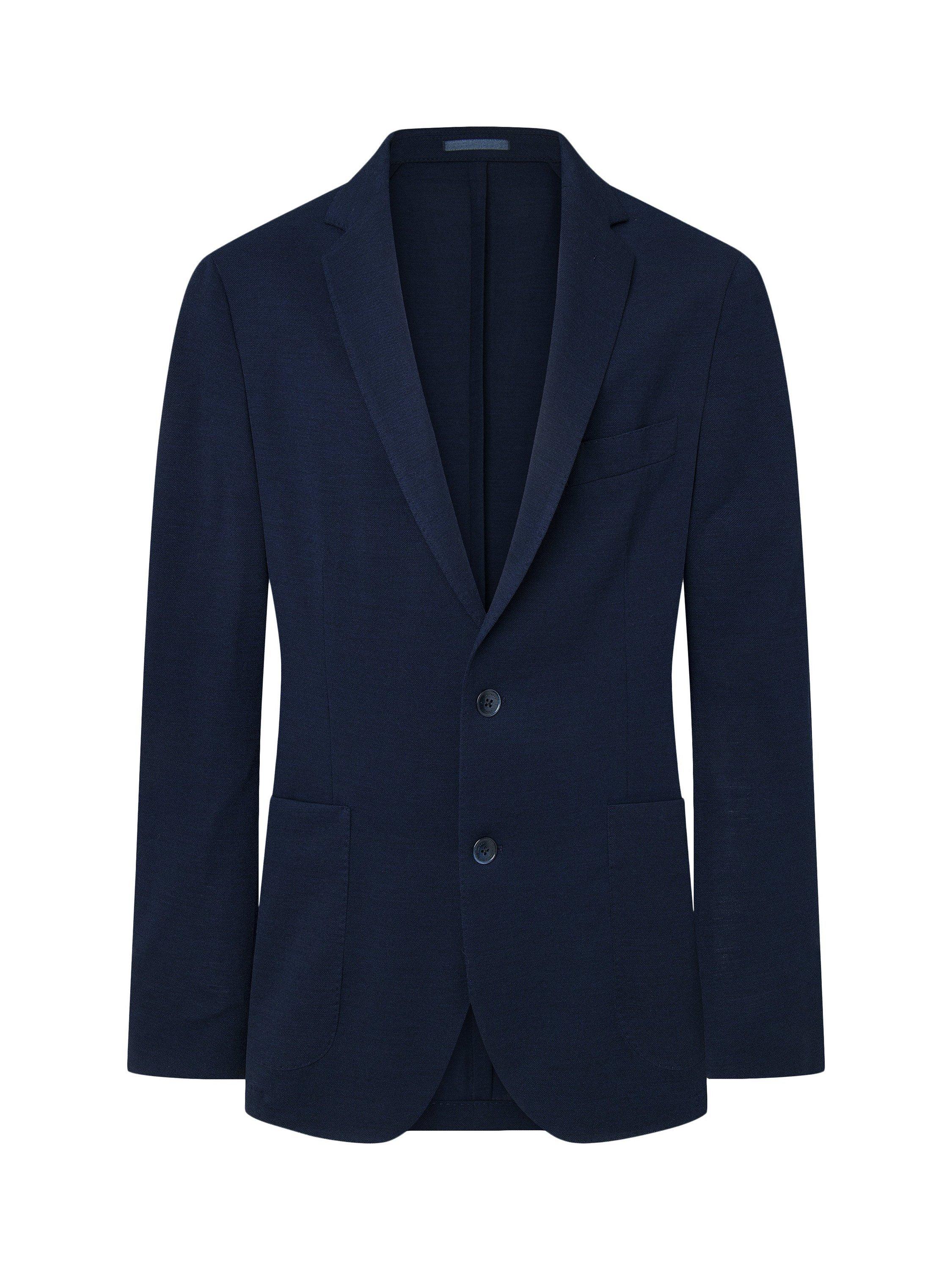 Product image 4 of 6, which shows Hackett London Wool Piquet Shirt Block Blazer, Navy, 36