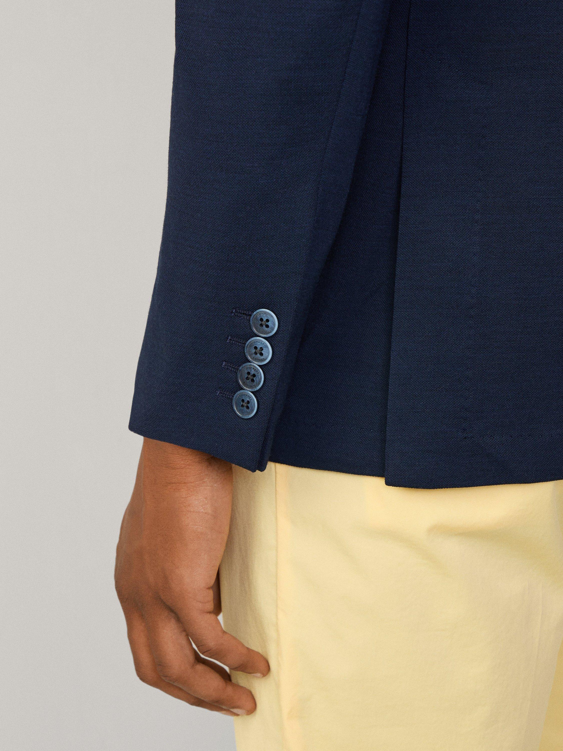 Product image 6 of 6, which shows Hackett London Wool Piquet Shirt Block Blazer, Navy, 36