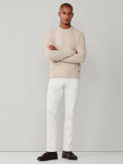 Hackett London Merino Wool Blend Textured Crew Neck Jumper, Concrete Beige - view 2, Concrete Beige