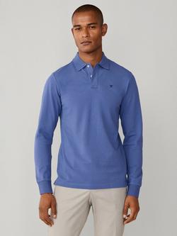 Hackett London Cotton Pique Slim Fit Polo Shirt, Eton Blue