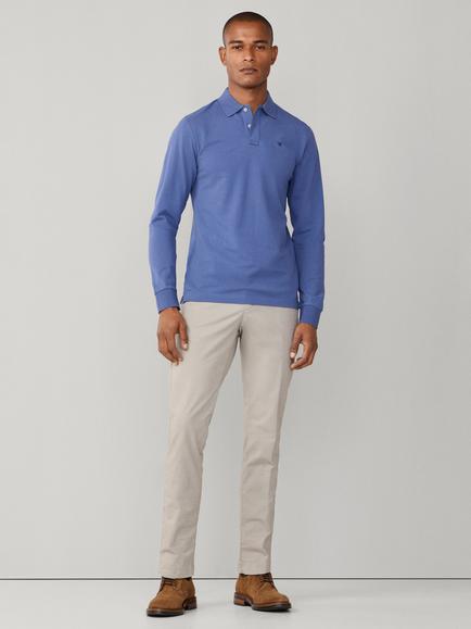 Hackett London Cotton Pique Slim Fit Polo Shirt - view 2, Eton Blue