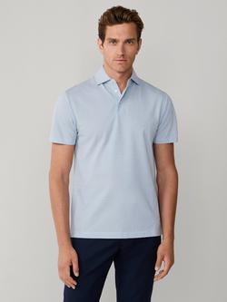 Hackett London Cotton Regular Fit Short Sleeve Polo Shirt, Dusty Blue