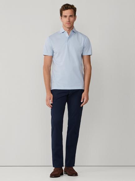 Hackett London Cotton Regular Fit Short Sleeve Polo Shirt - view 2, Dusty Blue