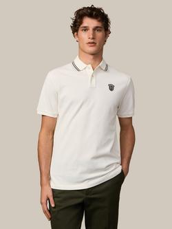 Hackett London Cotton Regular Fit Short Sleeve Polo Shirt, Off White