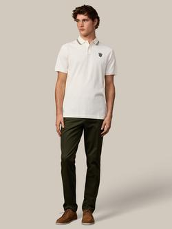 Hackett London Cotton Regular Fit Short Sleeve Polo Shirt - view 2, Off White