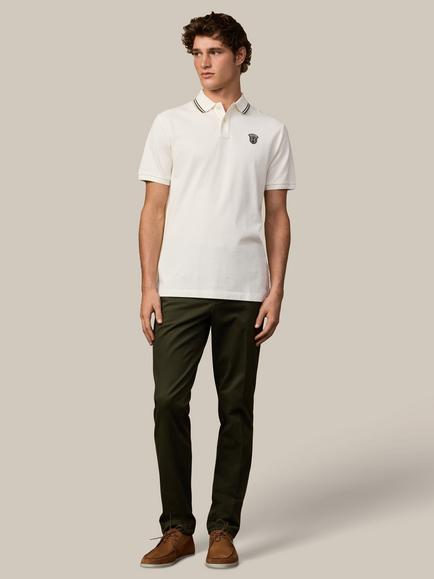 Hackett London Heritage Cotton Regular Fit Short Sleeve Polo Shirt - view 2, Off White