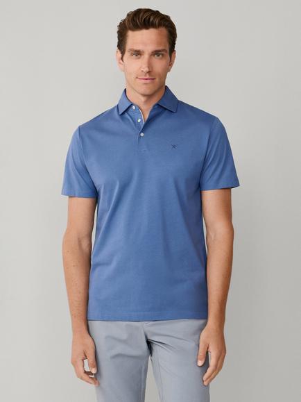 Hackett London Cotton Regular Fit Short Sleeve Polo Shirt, Eton Blue, Eton Blue