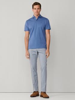 Hackett London Cotton Regular Fit Short Sleeve Polo Shirt, Eton Blue - view 2, Eton Blue