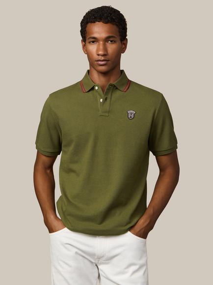 Hackett London Heritage Cotton Regular Fit Short Sleeve Polo Shirt, Moss Green