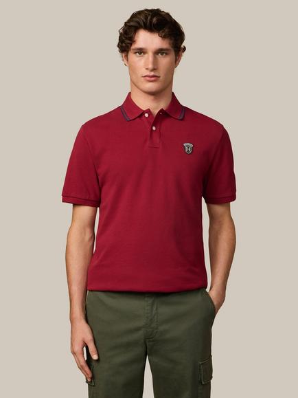 Hackett London Heritage Cotton Regular Fit Short Sleeve Polo Shirt, Oxblood Red