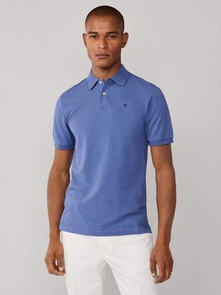 Hackett London Cotton Slim Fit Short Sleeve Polo Shirt, Eton Blue