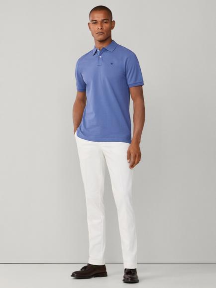 Hackett London Cotton Slim Fit Short Sleeve Polo Shirt - view 2, Eton Blue