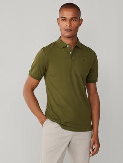 Hackett London Cotton Slim Fit Short Sleeve Polo Shirt, Moss Green