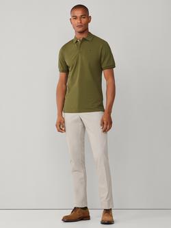 Hackett London Cotton Slim Fit Short Sleeve Polo Shirt - view 2, Moss Green