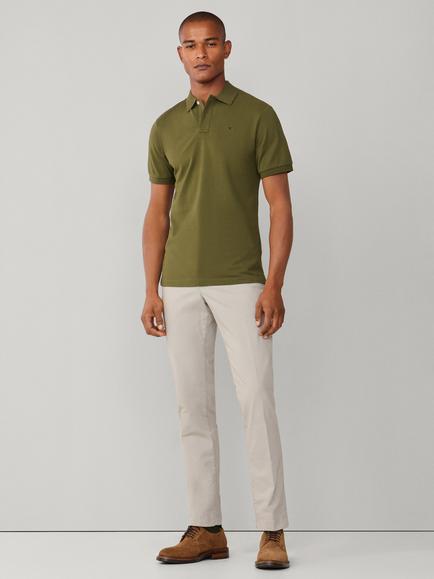 Hackett London Cotton Slim Fit Short Sleeve Polo Shirt - view 2, Moss Green