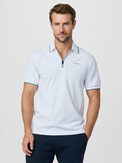 Hackett London Sport City Half Zip Cotton Blend Polo Shirt, White