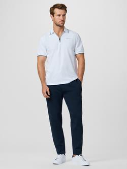 Hackett London Sport City Half Zip Cotton Blend Polo Shirt - view 2, White