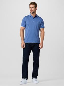 Hackett London Sport Logo Cotton Polo Shirt - view 2, Blue