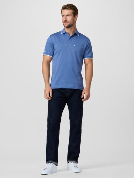 Hackett London Sport Logo Cotton Polo Shirt - view 2, Blue