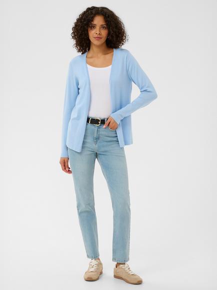 KAFFE Astrid Open Neck Cardigan, Blue - view 2, Blue