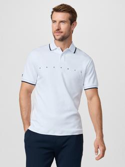 Hackett London Sport Logo Cotton Polo Shirt, White
