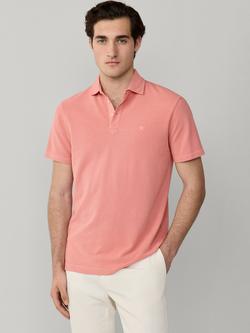 Hackett London Cotton Regular Fit Garment-Dyed Pique Polo Shirt, Dusty Rose Pink